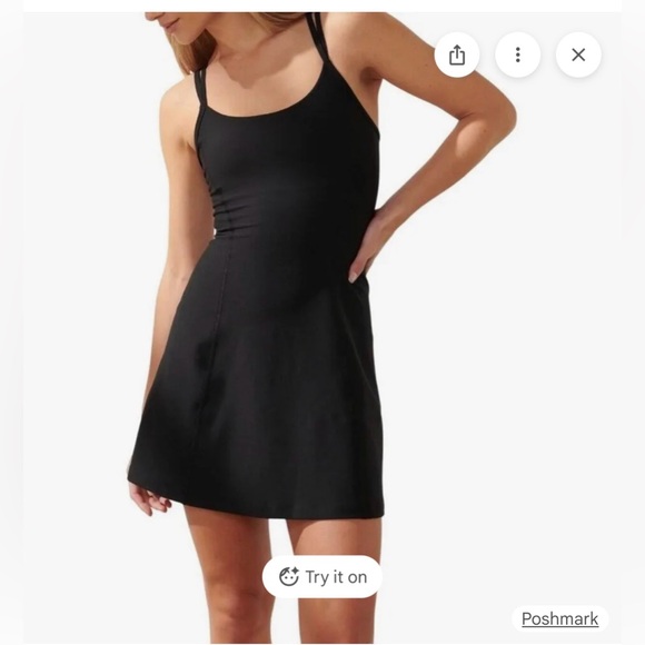 Dresses & Skirts - Tennis dress cross back adjustable straps black size small